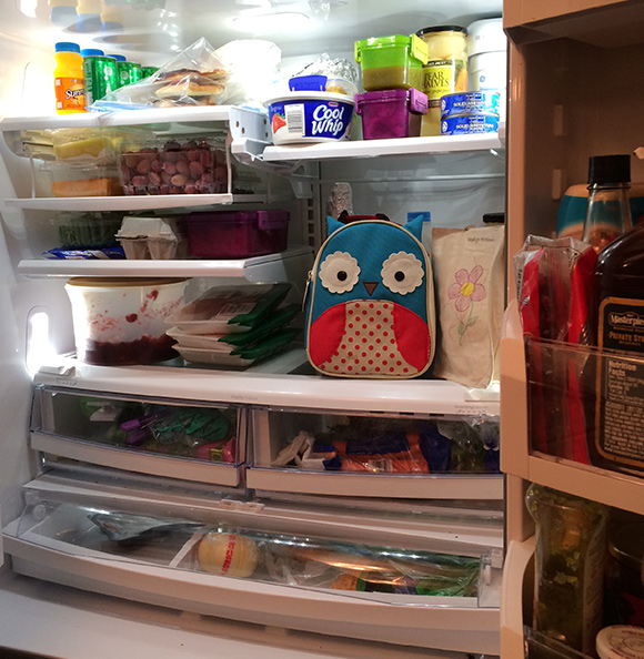 "Oh, hi Cool Whip and eggs and grapes! I'm new here and I'm a hoot!"