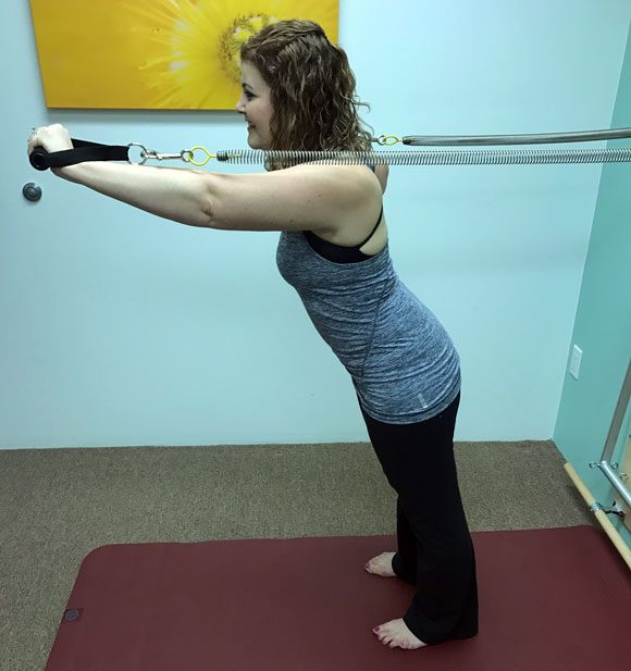 Pilates punches -- I pretend I am punching the muscles that did me wrong five years ago. 
